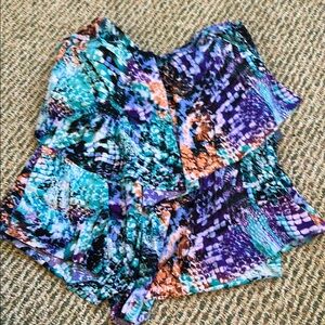 Vanishing Act by Magic Brands layered front Colorful Abstract tankini top nwt